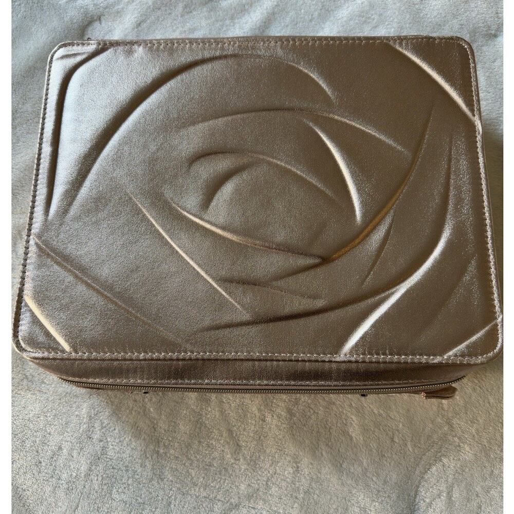 2024 Lancôme Gold Makeup Bag Case w/ Zipper Closure, Carry Handle